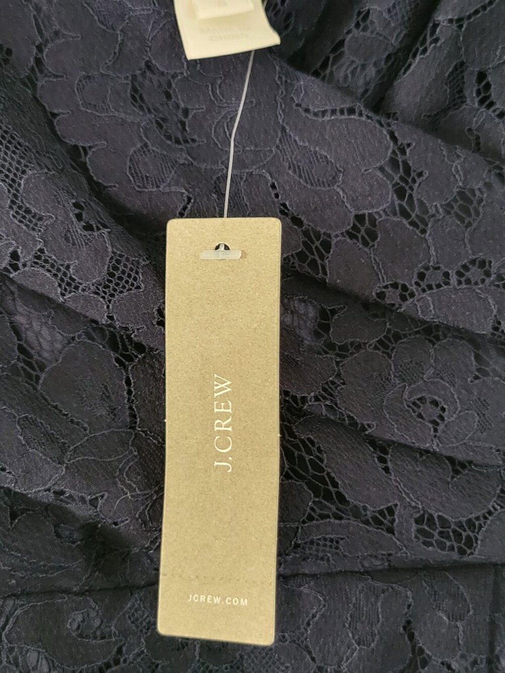 J.Crew NWT Navy Gathered Lace Sheath Wedding Guest Chic Cocktail Dress Sz 6 - Picture 6 of 16